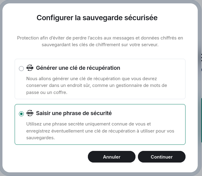 Web secure backup configuration