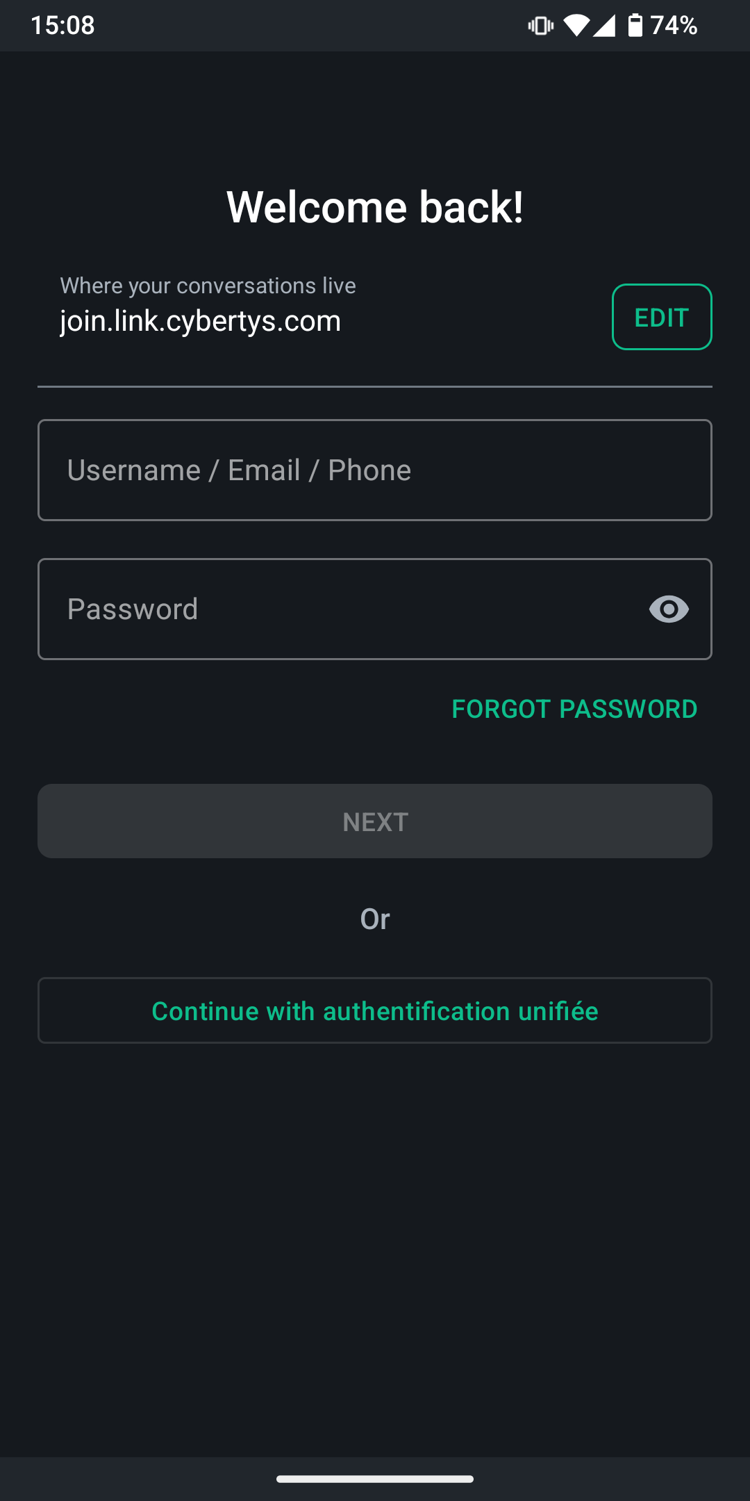 Android server change
